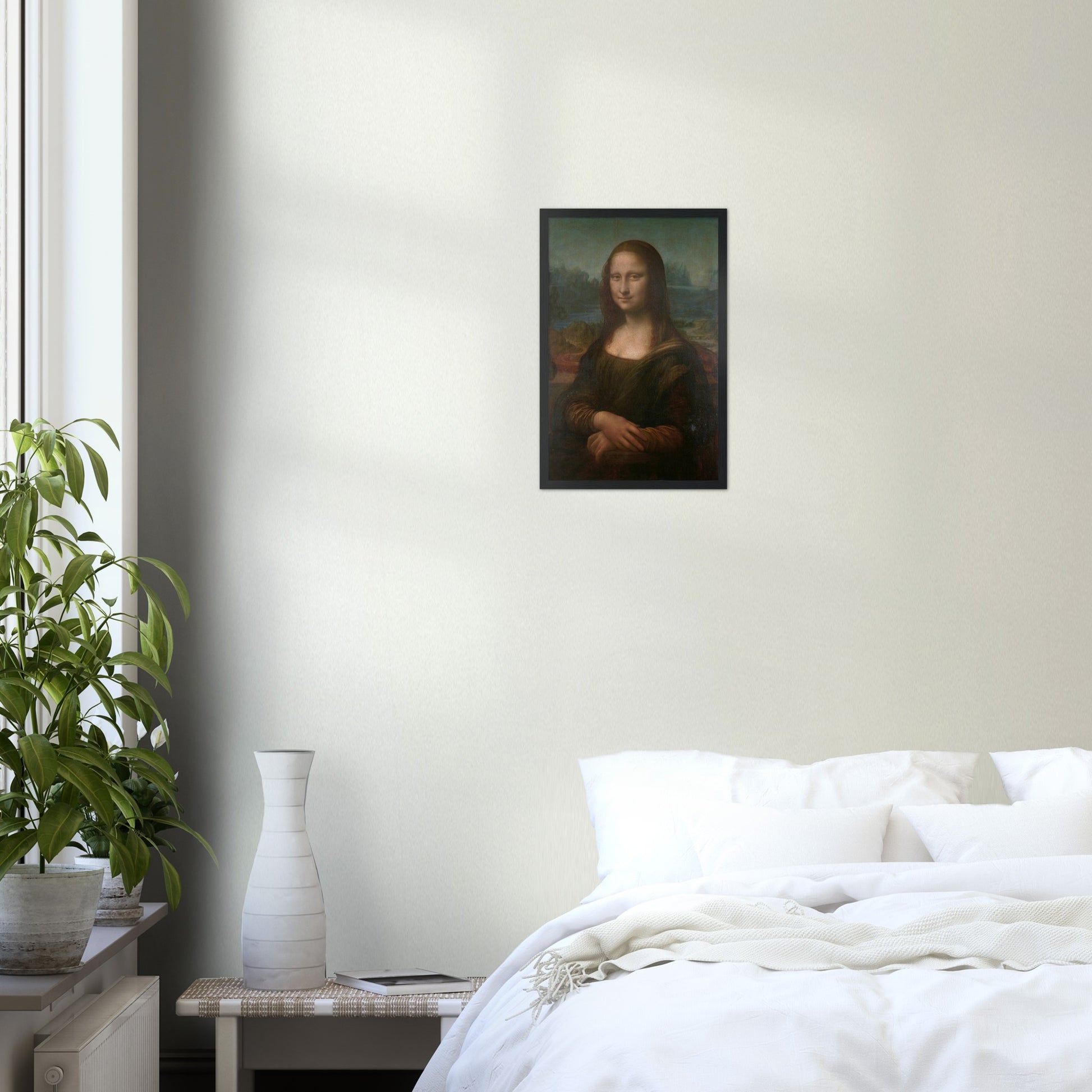 Mona Lisa Reproduktion Kunst Druck 30x45cm - Holzgerahmtes Poster auf matten Papier in Museumsqualität Art Loft